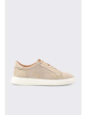 Elle Beige Leather Men's Casual Shoes