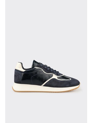 Elle Navy Leather Women's Sneakers