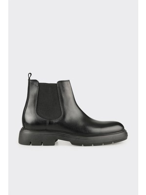 Elle Black Leather Men's Casual Boots