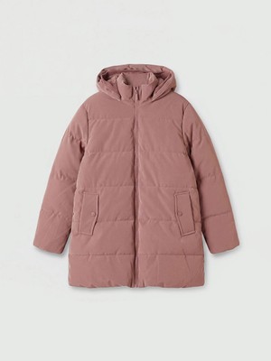 Lc Waikiki Yeni Sezon Pembe Kapüşonlu Kız Çocuk Şişme Mont