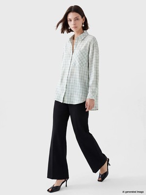 Lc Waikiki Yeni Sezon Siyah Regular Fit Geniş Paça Kadın Pantolon