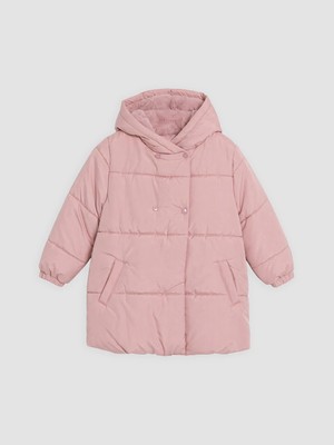 Lc Waikiki Yeni Sezon Lila Kapüşonlu Oversize Kız Çocuk Mont