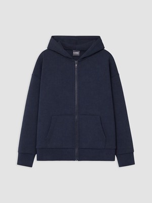 Lc Waikiki Yeni Sezon Lacivert Kapüşonlu Kız Çocuk Soft Touch Fermuarlı Sweatshirt