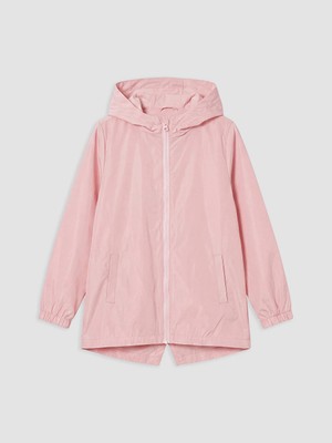 Lc Waikiki Yeni Sezon Pembe Kapüşonlu Kız Çocuk Yağmurluk