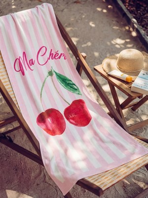 Lc Waikiki Yeni Sezon Karışık Kiraz Baskılı Kadın Plaj Havlusu 70X150 cm