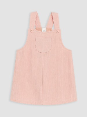 Lc Waikiki Yeni Sezon Pembe Kız Bebek Kadife Salopet Elbise