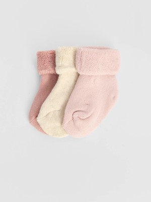 Lc Waikiki Yeni Sezon Pembe Kız Bebek Havlu Soket Çorap 3'lü