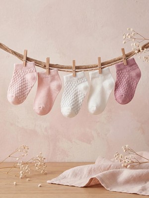 Lc Waikiki Yeni Sezon Pembe Kız Bebek Patik Çorap 5'li