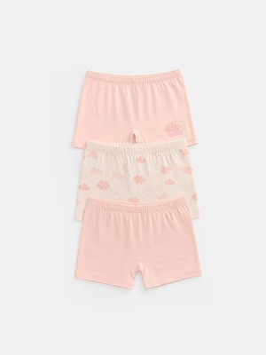 Lc Waikiki Yeni Sezon Ekru Kız Çocuk 3'lü Boxer
