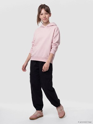 Lc Waikiki Yeni Sezon Siyah Kız Çocuk Gabardin Kargo Pantolon
