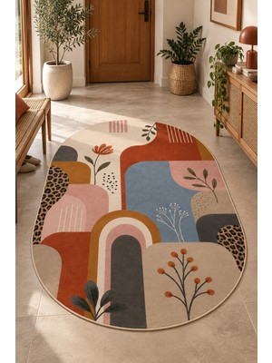 Rugs Modern Halı Arya Forma Özel Tasarım Kahverengi, Bej ve Kırık Beyaz Ince Dokuma Salon Halısı