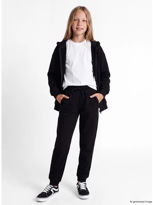 Lc Waikiki Yeni Sezon Siyah Kız Çocuk Jogger Eşofman Altı
