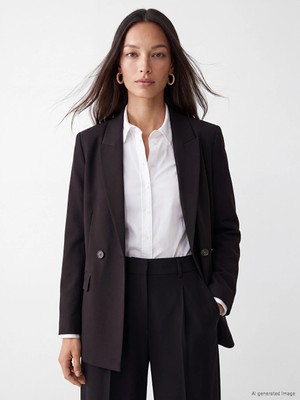 Lc Waikiki Yeni Sezon Kahverengi Kruvaze Yaka Kadın Blazer Ceket