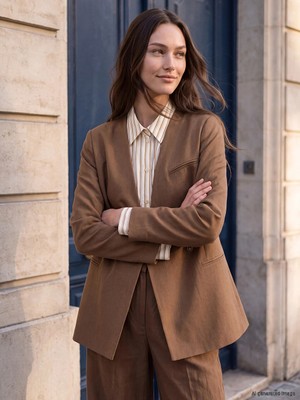 Lc Waikiki Yeni Sezon Bej Kruvaze Yaka Kadın Blazer Ceket