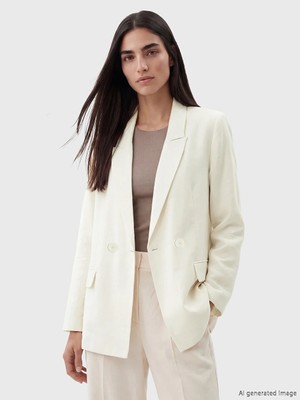 Lc Waikiki Yeni Sezon Beyaz Kruvaze Yaka Kadın Blazer Ceket
