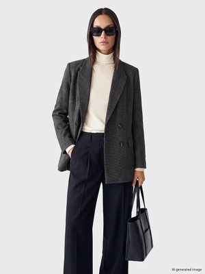 Lc Waikiki Yeni Sezon Kahverengi Kruvaze Yaka Kadın Blazer Ceket
