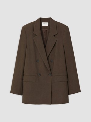 Lc Waikiki Yeni Sezon Kahverengi Kruvaze Yaka Kadın Blazer Ceket