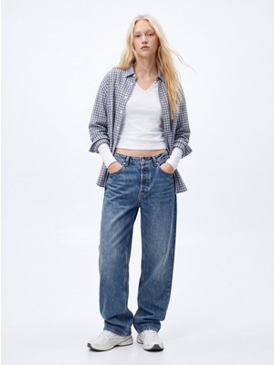 LTB Regular Fit Flamlı V Yaka Beyaz Sweatshırt