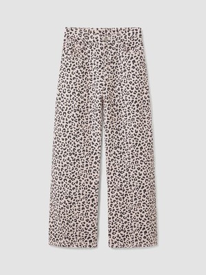 Lc Waikiki Yeni Sezon Pembe Leopar Desenli Kız Çocuk Gabardin Pantolon