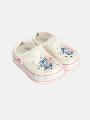 Lc Waikiki Yeni Sezon Beyaz Lilo ve Stitch Baskılı Kız Çocuk Ev Terliği