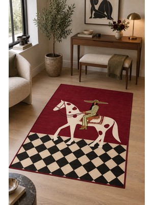 Rugs Modern Halı Siena Aura Özel Tasarım Bordo, Kırık Beyaz ve Bej Ince Dokuma Salon Halısı