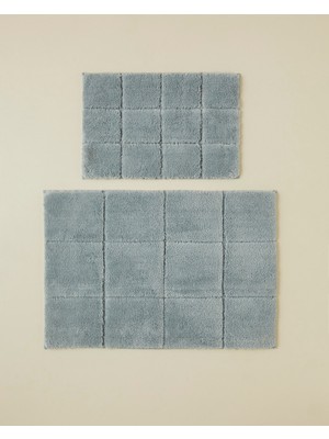 English Home Glintar Kaydırmaz Taban Banyo Paspası Seti 60X90 + 40X60 cm Gri