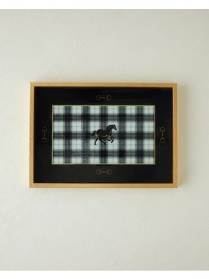 English Home Epona Cam Dekoratif Tepsi 29X41 cm Siyah - Beyaz