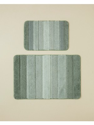 English Home Luxiaa Kaydırmaz Taban Banyo Paspası Seti 60X90 + 40X60 cm Açık Yeşil