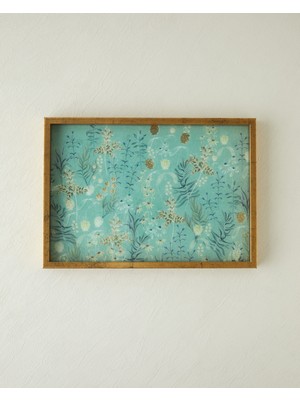 English Home Petalia Cam Dekoratif Tepsi 29X41 cm Multicolor