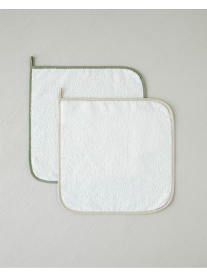 English Home Cloud Touch Pamuk Polyester 2'li Kurulama Bezi 30X30 cm Yeşil-Krem