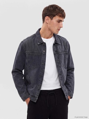Lc Waikiki Yeni Sezon Gri Loose Fit Erkek Jean Ceket