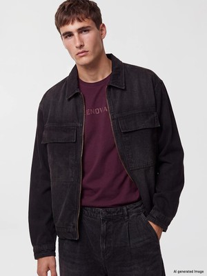 Lc Waikiki Yeni Sezon Siyah Loose Fit Erkek Jean Ceket
