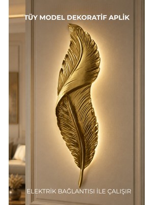 Edison Gold Tüy Model LED Aplik 7W 220V Elektrikli Duvar Lambası Modern Dekoratif Aydınlatma Salon Yatak Odası Koridor Antre Hol Oturma Apliği