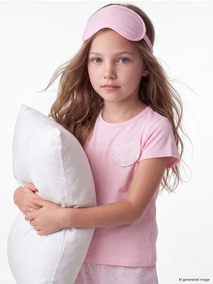 Lc Waikiki Yeni Sezon Pembe Kız Çocuk Şortlu Pijama Takımı