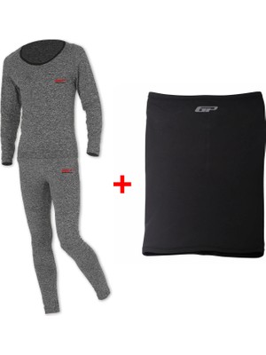 GP Kompozit Termal İçlik Takımı Gri (1 Adet Boyunluk Hediye) - XL