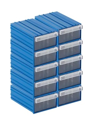 Sembol Plastik Kutu 10 Adet 110 x 170 x 65 mm Mavi Renkli Şeffaf Depolama Çözümü Plastik Set