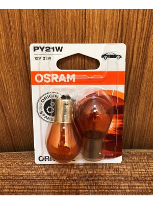 Osram 7507 Py21W 12V 21W 93 Sinyal Sarı Amber 2'li Set Özellikli Ampul