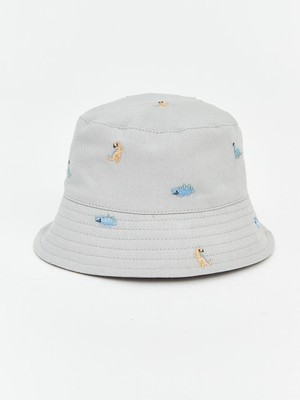 Lc Waikiki Yeni Sezon Gri Nakışlı Erkek Bebek Bucket Şapka