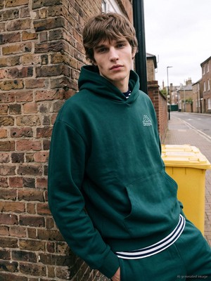 Lc Waikiki Yeni Sezon Yeşil Nakışlı Erkek Hoodie