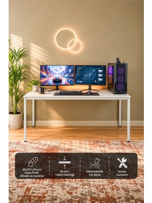 Sehpol Çalışma Masası 160X80X75 cm (Pürüzsüz Gri)