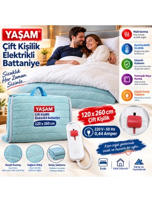 Öztürk Konsept Yaşam Çift Kişilik Elektrikli Battaniye 120X260 cm Keçeli Kumaş Isıtıcı Battaniye 220V 50Hz 0,44 Amper
