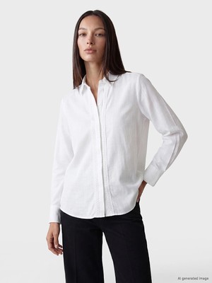 Lc Waikiki Yeni Sezon Beyaz Nakışlı Kadın Gömlek Tunik