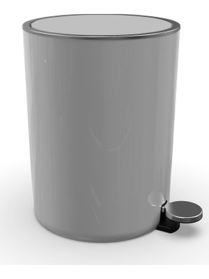 Primanova Lenox Gri Pedallı Çöp Kovası 5 lt Plastik Malzeme ile Modern Tasarım