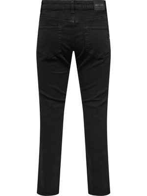 Only & Sons Siyah Erkek Dar Taşlamalı Denim Pantolon 22034377 Onsloom Slım Box Jean Noos
