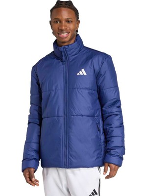 Adidas Basic 3 Stripes Insulated Climawarm Erkek Lacivert Dik Yaka Mont