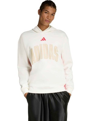 Adidas Stadium Seas Graphic Erkek Beyaz Kapüşonlu Sweatshirt