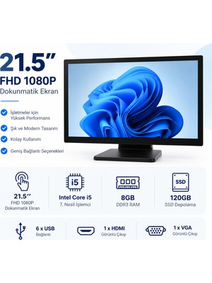 Grandstarr W215M 21.5'' Fhd I5-7.nesil/8gb RAM/120GB SSD Dokunmatik Pos Pc