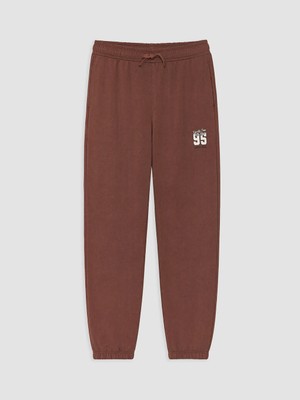 Lc Waikiki Yeni Sezon Kahverengi New York Nakışlı Erkek Çocuk Jogger Eşofman Altı