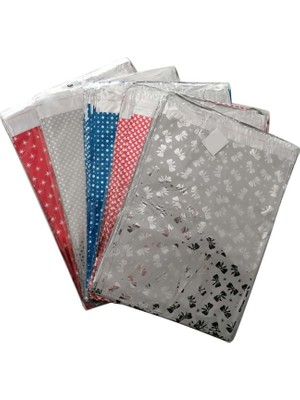 Ambalaj Pazarı Bantlı Metalize Torba 25 x 35 cm Karışık Renklerde 100 Adet Hediyelik Paketleme