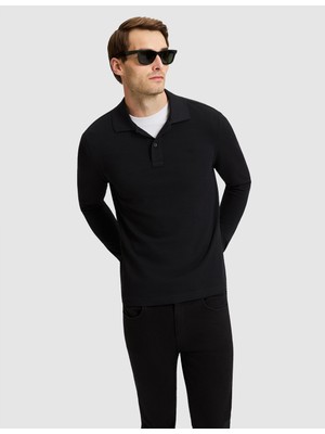 Pierre Cardin Siyah Slim Fit Basic Sweatshirt 50333998 VR046